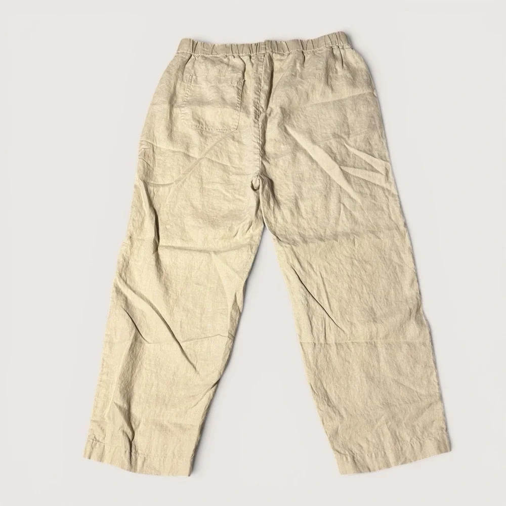 Quince Organic Linen Wide Leg Pants Beige L Coastal Grandma Minimalist